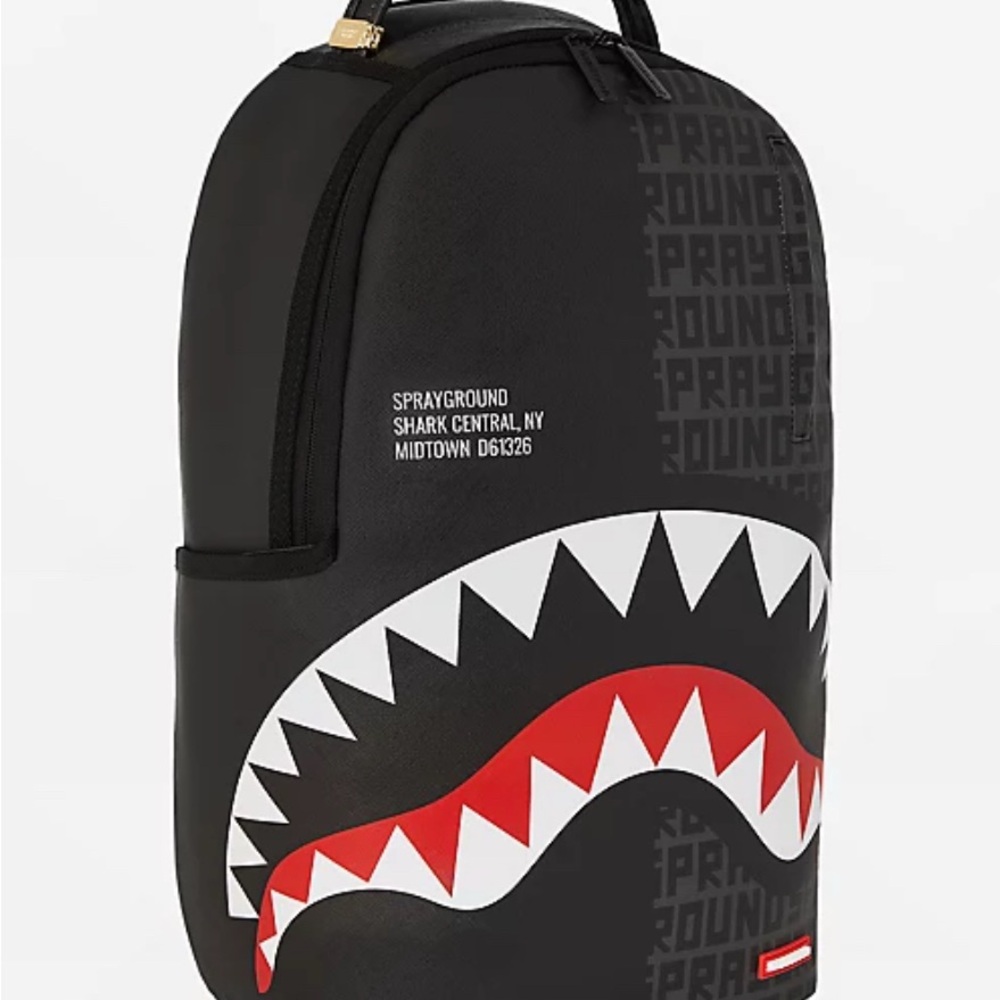 Sprayground Black and Red Shark Backpack